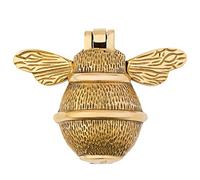 Gold Bee Heurtoir de porte d'entrée | Heurtoir en laiton massif poli doré avec plaque de gâche | UPVC | Meubles de porte d'entrée Bumblebee avec un design unique (laiton)