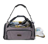 Gold BJJ Jiu Jitsu Duffle Bag - Waterproof Pocket for Sweaty Gi, Rashguard, Or Shoes - The Perfect Duffel Bag for Martial Arts Gear, Boxing, MMA, and More (Grey)
