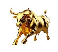 Gold Bull Lot de 2 autocollants 3D brillants en vinyle imperméable - Autocollant de voiture, autocollant pour pare-chocs et autocollant pour véhicule décoration SUV moto ordinateur casque valise murs