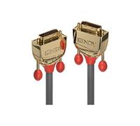 Lindy Câble DVI Gold 36200 - DVI-D liaison double mâle/mâle 50 cm, vis moletées, gris
