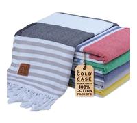 Gold Case Home Collection Lot de 6 Serviettes de Plage Turques surdimensionnées 100% Coton, pré-lavées, à séchage Rapide, Anti-Sable, légères (Olympos-Multicolore-2) 177,8 x 96,5 cm