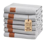 Gold Case Lot de 6 Serviettes XXL en Coton Turc pour Salle de Bain, hammam et Plaid (Gris)