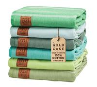Gold Case Lycia Lot de 6 Serviettes de Bain Turques 100% Coton Vert Taille XXL