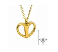 (gold)Cherished memory Heart Pendants Women Urn Necklace Heart Urn Pendants Necklace Comfortable Wearing for Ashes Cremation steel color