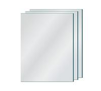 GOLD&CHROME UNIQUE DESIGN Miroir Mural en Cristal, Lot de Trois Pièces, Carré, 40 cm x 40 cm x 0,3 cm, 1,2 kg, Autocollant, Ruban Inclus, Bord en C, Moderne, Minimaliste