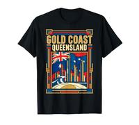 Gold Coast Queensland Australie Drapeau Skyline Plage Vintage A T-Shirt