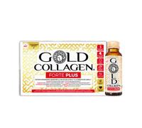 GOLD COLLAGEN New Forte Plus 8g de collagène marin hydrolysé et biotine pour cheveux pour peau et système immunitaire, vitamine C et acide hyaluronique, 1 boîte x 10 bouteilles 50 ml