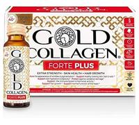 GOLD COLLAGEN New Forte Plus 8g de collagène marin hydrolysé et biotine pour cheveux pour peau et système immunitaire, vitamine C et acide hyaluronique, 1 boîte x 10 bouteilles 50 ml