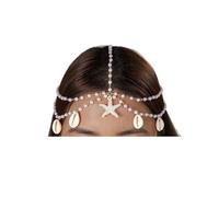 Gold Colour Tassels Pendant Head Chain Multi-layer Wedding Supplies Women's Accessories pour les occasions spéciales et les festivals(Gold 1)