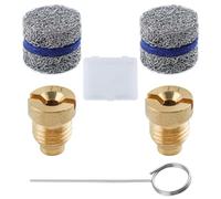 GOLD DEER Lot de 2 buses à orifice de canon à mousse de 1,1 mm et 2 pièces de machine à mousse avec aiguille de nettoyage, embouts universels en laiton et filtre à maille pour lance à mousse à neige,