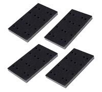 GOLD DEER Lot de 4 patins de ponçage en mousse souple noir avec crochet et boucle - 80 x 133 x 12 mm - Patins de ponçage en mousse avec 16 trous - Compatible avec ponceuse Festool RTS400 LS130