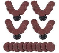 GOLD DEER Roll Lock Disques à changement rapide Set 2 pouces 50PCS 80 Grit Disques de ponçage ronds Ensemble de papier de verre pour meuleuse de matrice Bande de surface Grind Polonais Finition