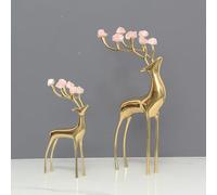 Gold Deer Statue Reindeer Figurines Modern Crystal Ornaments for Living Room, Bedroom, Office Desktop, Cabinets Tabletop Decor,C