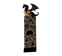 Gold Dragon Bookmark - Book Marker With Sun And Clouds Design, Elegant Metal Page Holder, Durablee Reading Stationery Accessory, Decorative Book Gift | For Girls Boys Christmas Holiday Students Reader
