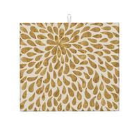 Gold Drops Tapis de séchage de vaisselle en microfibre pour plan de travail de cuisine, tapis de séchage de vaisselle super absorbant, lavable en machine, 40,6 x 45,6 cm