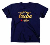 Gold Edition T-shirt Viva Cuba Libre Fidel Castro Revolution - Bleu - Medium