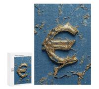 Gold Euro Symbol on Blue Background Puzzle 1000 Pièces Educa Jouet en Bois Cadeau Unique Décoration Intérieure Jeu Éducatif Challenge Toy Adultes Et Enfants À Partir De 14 Ans 300 PCS