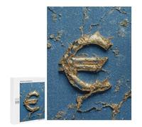 Gold Euro Symbol on Blue Background Puzzle 1000 Pièces Educa Jouet en Bois Cadeau Unique Décoration Intérieure Jeu Éducatif Challenge Toy Adultes Et Enfants À Partir De 14 Ans 500 PCS
