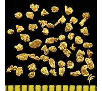 Gold-Fieber Lot de 50 pépites en or véritable de l'Alaska avec certificat d'authenticité