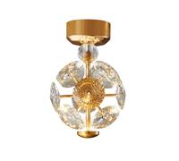 Gold Fixture Crystal Semi Flush Nordic LED Porch Hallway Entrance Light Fixtures Close to Ceiling Mount Chandelier
