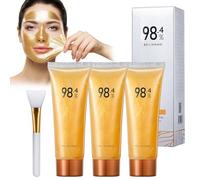 Gold Foil Peel-Off Mask, Gold Foil Tear-Off Mask, Pores Nettoyants en Profondeur, Masque Facial, 98.4% Golden Peel Off Anti-Wrinkle Face Mask, Peel off Maske Gesicht, Nourrit La Peau, 3Pcs