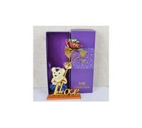 Gold foil rose avec love base bear est le meilleur choix pour les cadeaux - multicolore