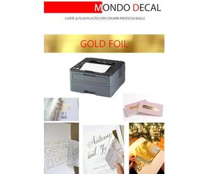 Gold Foil Transfer, Lot de 5 feuilles couleur or de transfer, format A4, laminage à impression laser.