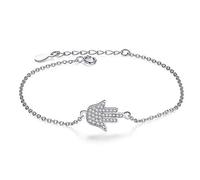 Gold Gala Bracelet Ajustable en Argent Sterling 925 pour Femme Fille (Main de Fatima)