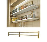 Gold Gallery Rails de 91,4 cm pour étagères de cuisine - Rail basculant avec double étagère de clôture - Barres de garde-corps pour un rangement sûr (1 pièce, 91,4 cm)