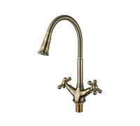 Gold Kitchen Sink Tap Tap Water Breewer avec 360 degrés à double poignée chaude et froide robinet LWX