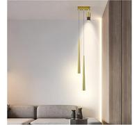 Gold Light Luxury Room Master Bedroom Head of A Bed Small Chandelier Modern Minimalist Net Red Simple Long Line Restaurantc,Lampe à Suspension