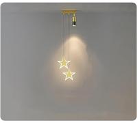 Gold Light Luxury Room Master Bedroom Head of A Bed Small Chandelier Modern Minimalist Net Red Simple Long Line Restaurantc,Lampe à Suspension