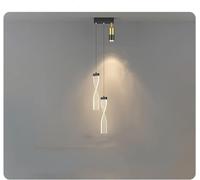 Gold Light Luxury Room Master Bedroom Head of A Bed Small Chandelier Modern Minimalist Net Red Simple Long Line Restaurantc,Lampe à Suspension