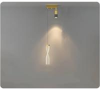 Gold Light Luxury Room Master Bedroom Head of A Bed Small Chandelier Modern Minimalist Net Red Simple Long Line Restaurantc,Lampe à Suspension