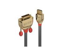Lindy Câble adaptateur Gold Line 36197 HDMI mâle vers DVI-D mâle 18+1 5 m gris triple blindage