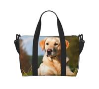 Gold Lips Sac fourre-tout de voyage unisexe, résistant à l'eau, sac de gym de fin de semaine, sac de voyage à bandoulière réglable de grande capacité, Adorable chien labrador., Taille unique