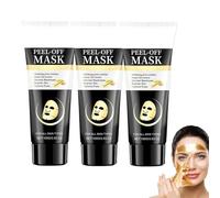 Gold Masque Peel Off Visage, Gold Peel-Off Mask, Peel-Off Anti-Wrinkle Face Mask, Golden Exfoliating Mask, Gold Foil Peel Off Face Mask, Gold Face Mask Moisturizes Reduces Wrinkles (3PC)