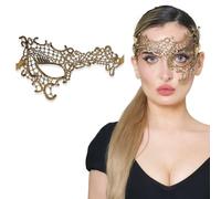 Gold Masquerade Mask For Women - Phantom Of the Opera Mask for Masquerade Party, Proms, Photo Shoot, Venetian Party, Mardi Gras, Halloween & Cosplay - Gold Color - Made in the USA