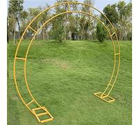 Gold Metal Garden Arch Support for Round Backdrop Decorations, 200x240cm, Wedding Photo Booth, White Rose Arches, Perfect for Party and Event Decor