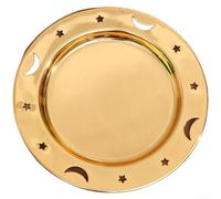 Gold Metal Serving Tray 6 Inch Embossed Dessert