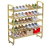 Gold Multi-Layer Wrought Iron Shoe Rack Simple Floor Storage Shoe Rack Steel Mesh Stackable Rack Space-Saving, 802886cm ()