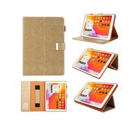 (Gold) Multiple Viewing Foldable Stand Leather Wallet Tablet Case for iPad 10.2 (2021)/(2020)/(2019)/Pro 10.5-inch (2017)/Air 10.5 inch (2019)