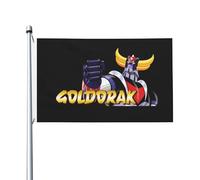 Gold%orak Japanese UFŏ%robot Manga Drapeau double face - Motif animé Goldorak 90 x 150 cm avec œillets - Décoration murale et de jardin en tissu durable pour l'extérieur