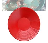 Gold Pan, 15-inch Gold Panning Basin Sluicing Pan, Lightweight Manual Plastic with Riffle Prospecting Kit for Beginners, Easy Separation Outdoor Use in Rivers & Streams (Red)