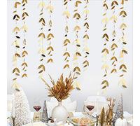 Gold Party Decorations Leaf Garland Hanging Paper Gold Leaves Streamer Banner for Wedding Engagement Bridal Shower Birthday Baby Shower Spring Summer Christmas Nature Tea Party Decorations Supplies