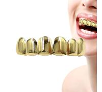 Gold Plated Hiphop Tooth | Shining Brace Caps For Teeth | Copper Plated