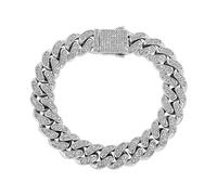Gold plus de 925 bijoux de mossanite micro-incorporés en argent, ensemble de bracelet hip-hop masculin, une élégance assortie pour l'homme élégant, cadeau de la fête des pères