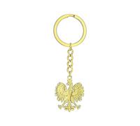 (Gold)Poland Symbol Eagle Pendant Keychain Gold Silver Color Party Jewelry Ethnic Keyring for Women Men Metal Badge Charm Gift Silver New Arrival
