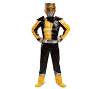 Gold Ranger Outfit for Kids, Beast Morphers Power Ranger Costume, Muscle Padded Character Jumpsuit, Child Size Medium (7-8)