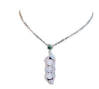 Gold Real Natural Jade Four Saisons Collier de Pendentif de Haricot, Collier élégant, Cadeau de Jade pour sa Bonne Fortune